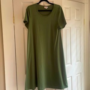 An olive green dress. Very comfortable! Great for work or church.